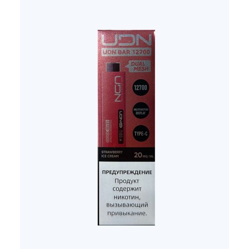 Электронная сигарета UDN BAR 12700 Клубничное Мороженое