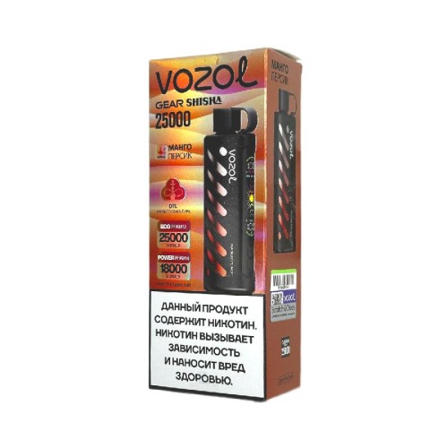 Электронная сигарета Vozol Gear Shisha 25000 затяжек - Манго персик